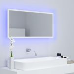 NNEVL LED Bathroom Mirror White 90x8.5x37 cm Chipboard - Image 5