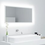 NNEVL LED Bathroom Mirror White 90x8.5x37 cm Chipboard