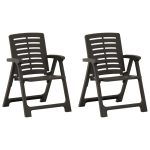 NNEVL Garden Chairs 2 pcs Plastic Anthracite