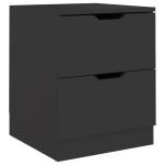 NNEVL Bedside Cabinet Black 40x40x50 cm Chipboard - Image 2