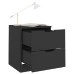 NNEVL Bedside Cabinet Black 40x40x50 cm Chipboard - Image 3