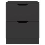 NNEVL Bedside Cabinet Black 40x40x50 cm Chipboard - Image 4
