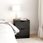 NNEVL Bedside Cabinet Black 40x40x50 cm Chipboard