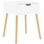 NNEVL Bedside Cabinet High Gloss White 40x40x56 cm Chipboard - Image 2