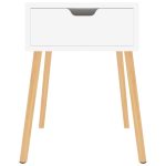 NNEVL Bedside Cabinet High Gloss White 40x40x56 cm Chipboard - Image 3