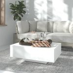 NNEVL Coffee Table White 85x55x31 cm Chipboard