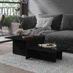 NNEVL Coffee Table Black 111.5x50x33 cm Engineered Wood