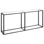 NNEVL Console Table Transparent 180x35x75.5cm Tempered Glass - Image 2