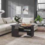 NNEVL Coffee Table High Gloss Grey 90x60x46.5 cm Chipboard