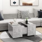 NNEVL Coffee Table Concrete Grey 60x60x38 cm Chipboard