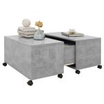 NNEVL Coffee Table Concrete Grey 75x75x38 cm Chipboard - Image 3