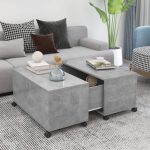 NNEVL Coffee Table Concrete Grey 75x75x38 cm Chipboard