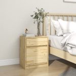 NNEVL Bedside Cabinet 40x31x50 cm Solid Pinewood