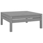NNEVL Garden Footstool Grey Solid Pinewood