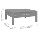 NNEVL Garden Footstool Grey Solid Pinewood - Image 4
