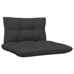 NNEVL Garden Middle Sofa with Cushions Black Solid Pinewood - Image 4