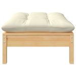 NNEVL Garden Footstool with Cream Cushion Solid Pinewood - Image 2