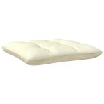 NNEVL Garden Footstool with Cream Cushion Solid Pinewood - Image 4