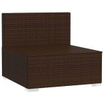 NNEVL Garden Middle Sofa with Cushions Brown Poly Rattan - Image 3