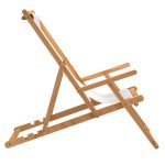NNEVL Folding Beach Chair Solid Wood Teak Cream - Image 5