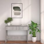 NNEVL Console Table Concrete Grey 100x35x76.5 cm Chipboard - Image 4