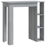 NNEVL Bar Table with Shelf Grey Sonoma 102x50x103.5 cm Chipboard - Image 2