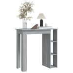NNEVL Bar Table with Shelf Grey Sonoma 102x50x103.5 cm Chipboard - Image 3