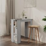 NNEVL Bar Table with Shelf Grey Sonoma 102x50x103.5 cm Chipboard