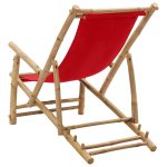NNEVL Deck Chair Bamboo and Canvas Red - Image 5