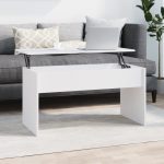 NNEVL Coffee Table White 102x50.5x52.5 cm Engineered Wood
