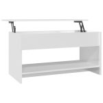 NNEVL Coffee Table High Gloss White 102x50x52.5 cm Engineered Wood - Image 2
