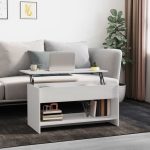 NNEVL Coffee Table High Gloss White 102x50x52.5 cm Engineered Wood
