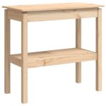 NNEVL Console Table 80x40x75 cm Solid Wood Pine - Image 2