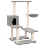NNEVL Cat Tree with Sisal Scratching Posts Light Grey 94.5 cm - Image 2