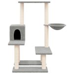 NNEVL Cat Tree with Sisal Scratching Posts Light Grey 94.5 cm - Image 3