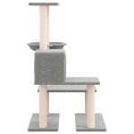 NNEVL Cat Tree with Sisal Scratching Posts Light Grey 94.5 cm - Image 4