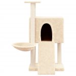 NNEVL Cat Tree with Sisal Scratching Posts Cream 96 cm - Image 3