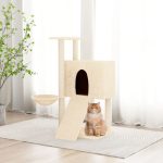 NNEVL Cat Tree with Sisal Scratching Posts Cream 96 cm