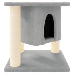 NNEVL Cat Tree with Sisal Scratching Posts Light Grey 37 cm - Image 2