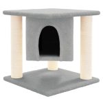 NNEVL Cat Tree with Sisal Scratching Posts Light Grey 37 cm - Image 3