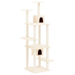NNEVL Cat Tree with Sisal Scratching Posts Cream 176 cm - Image 2