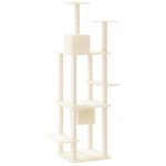NNEVL Cat Tree with Sisal Scratching Posts Cream 176 cm - Image 5