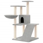 NNEVL Cat Tree with Sisal Scratching Posts Light Grey 94 cm - Image 2