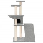 NNEVL Cat Tree with Sisal Scratching Posts Light Grey 94 cm - Image 3
