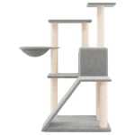 NNEVL Cat Tree with Sisal Scratching Posts Light Grey 94 cm - Image 4