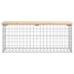 NNEVL Garden Bench Gabion Design 103x31.5x42 cm Solid Wood Pine - Image 3
