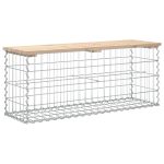 NNEVL Garden Bench Gabion Design 103x31.5x42 cm Solid Wood Pine - Image 5