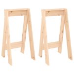 NNEVL Stools 2 pcs 40x40x75 cm Solid Wood Pine - Image 2
