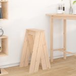 NNEVL Stools 2 pcs 40x40x75 cm Solid Wood Pine - Image 3