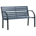 NNEVL Garden Bench Grey 112 cm Solid Wood Fir